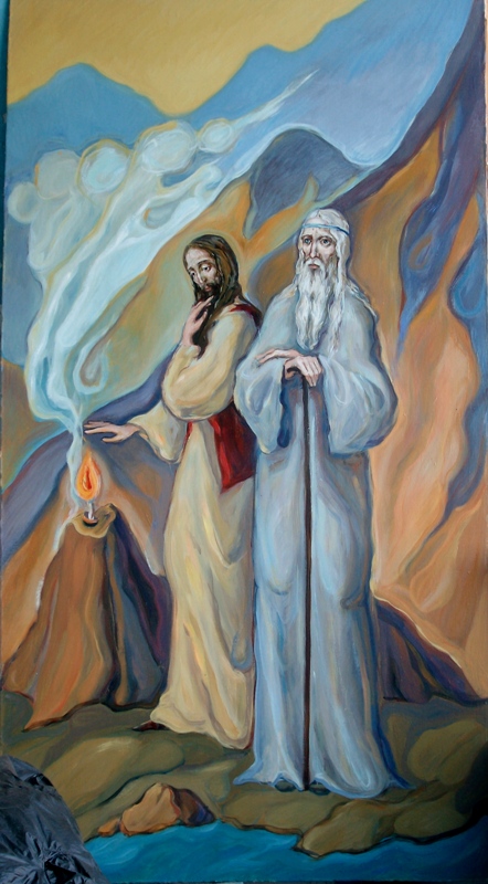 &amp;quot;Мудрецы нездешние&amp;quot; <br /><br />ДВП, холст, масло, 110x60 см, 2009 год.