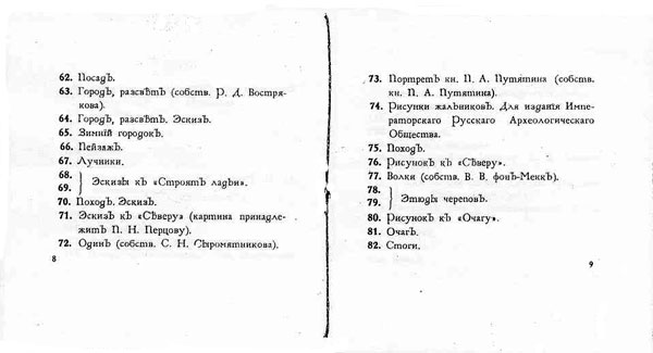 Каталог выставки картин, этюдов и рисунков Н.К.Рёриха, СПб., 1903 г.