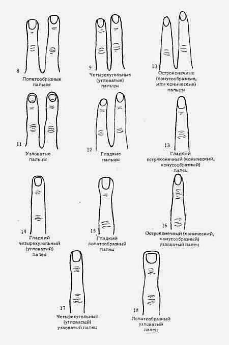Формы пальцев